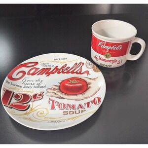 Campbell Soup Mug And‎ Plate Grilled Cheese Vintage Classic Winter